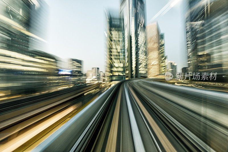 Blurred motion on the Subway in Tokyo